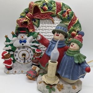 Bundle/set of Vintage Christmas Decor including FITZ And FLOYD plate